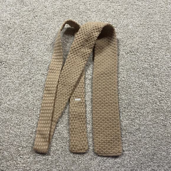 VTG Knit Silk Tie Mens Textured Necktie USA Retro 80s Disco Formal Wedding - Picture 1 of 4